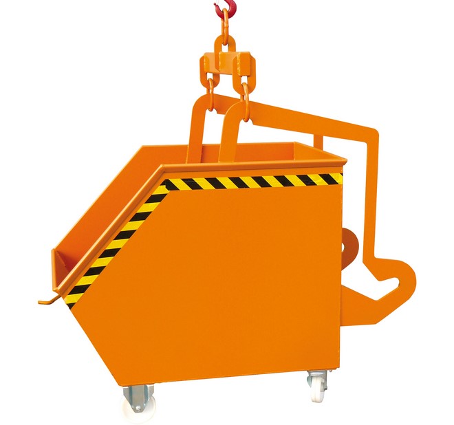 Conteneur à déchets (peint) en tant qu'accessoire de grue